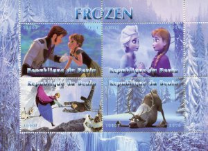 Disney Stamps 2014 MNH Frozen Elsa Olaf Cartoons Animation 4v M/S
