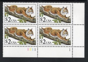 ALLY'S STAMPS US Plate Block Scott #2482 $2.00 Bobcat [4] MNH [HV-LR]