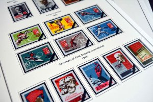 COLOR PRINTED RUSSIA 1960-1965 STAMP ALBUM PAGES (84 illustrated pages)