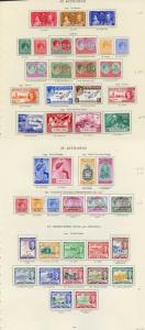 Collection of St Kitts Nevis KGVI on leaves cat 130.45 pounds