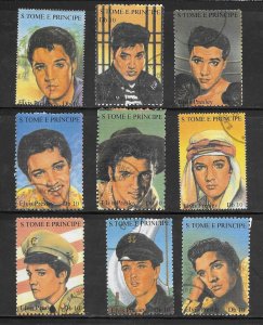 ST THOMAS & PRINCE ISLANDS #1166 Used Elvis Singles Mixture Collection / Lot
