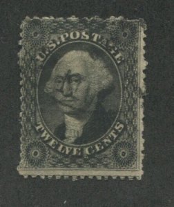 1857 United States Postage Stamp #36 Used Average Partial Postal Cancel