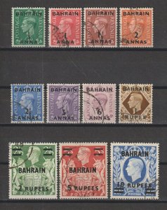 BAHRAIN 1948/49 SG 51/60a USED Cat £95