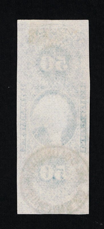 EXCELLENT GENUINE SCOTT #R61a FINE 1862-71 BLUE 1ST ISSUE PASSAGE TICKET IMPERF