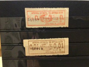 Argentina vintage  Revenue stamps Ref 59062