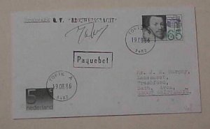 NETHERLANDS  in DENMARK PAQUEBOT UNLISTED 1986 TOFTE TO ENGLAND