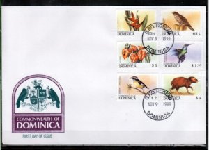 Dominica, Scott cat. 2162. Birds, Flower & Fauna issue. First Day Cover. ^