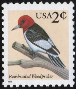SC#3032 2¢ Red-headed Woodpecker Single (1996) MNH