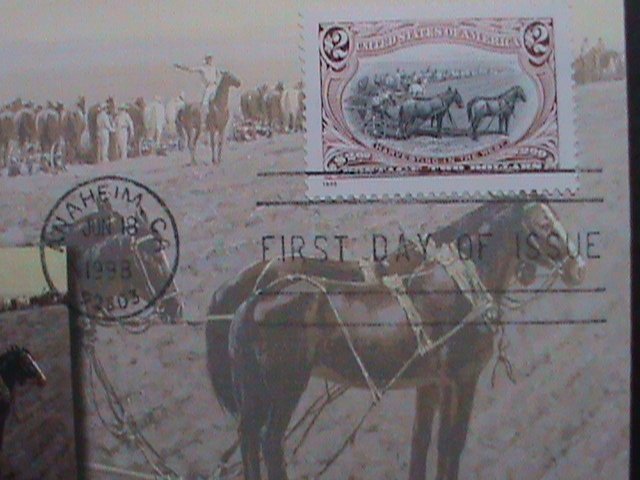 ​UNITED STATES-1998 SC#3209i-FDC-HARVESTING IN THE WEST-MINT-VF KEY STAMP