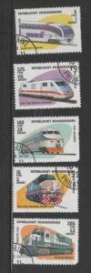 MALAGASY #1200-1206 1993 MODERN LOCOMOTIVES MINT VF NH CTO O.G