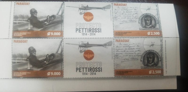 O) 2014 PARAGUAY, FIRST SILVIO PETTIROSSI - PILOT FLIGHT, MONOPLANE DEPERDUSSIN