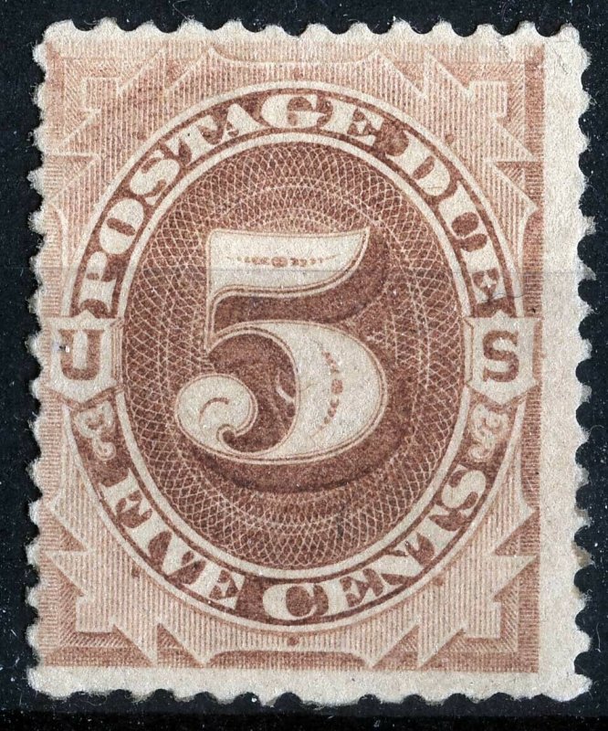 US Sc J4 Brown 5¢ UnWmk p.12 Original Gum Lightly Hinged Postage Due