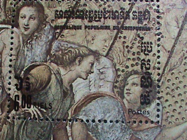 CAMBODIA-500TH ANNIVERSARY OF RAPHAEL- THE PAINTER CTO  S/S SHEET-VERY FINE