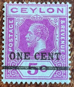 Ceylon #223 *MH* Overprint Single King Edward VII L21
