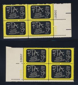 1463 MNH plate blocks PTA normal & reverse plate number
