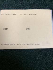 Canadian 1978 Capex Sheets. Pack Of 100 Mint Never Hinged Face Value $169.00