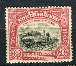 NORTH BORNEO; 1909 early Pictorial issue fine used 3c. value + Postal cancel