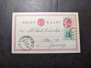 1903 Dutch Orange Free State South Africa Postcard Cover to Ulm Germany