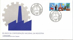 Brazil 1988 FDC - 50 Years of the Nat'l Confederation of Industry - F13361