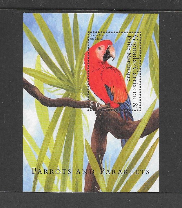 BIRDS - GRENADA GRENADINES #2154  SCARLET MACAW  MNH