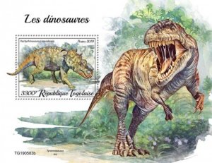 Togo - 2019 Dinosaurs on Stamps - Stamp Souvenir Sheet - TG190583b