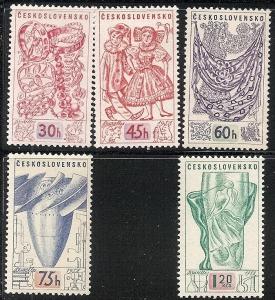 Czechoslovakia  849-53 MNH 1958 Brussels Expo