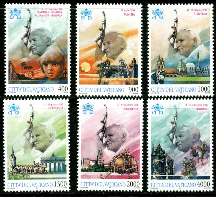 Vatican City 1056-61 MNH mint Pope travel      (Inv 001773.)