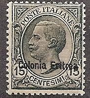 ERITREA  37 Mint OG 1920 15c slate Overprint CV $22.50
