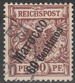 Germany Offices In Morocco #6  F-VF Used CV $37.50 (A16813)