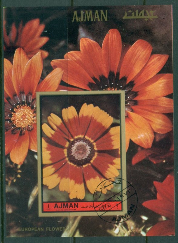 Ajman 1972 Mi#MS468B Flowers, European Flowers MS IMPERF CTO