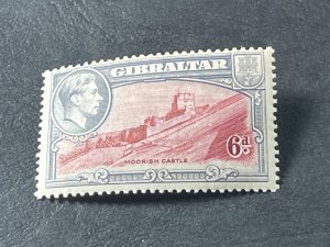 GIBRALTAR # 113b-MINT/HINGED---SINGLE---DULL VIOLET & CARMINE ROSE--1938-49