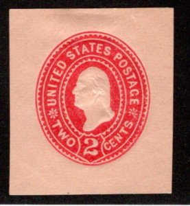 U360, MLH, carmine on oriental buff, 1899, Washington, Cut Square Envelope, USA
