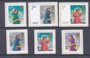 Great Britain 2424-29 MNH Christmas Self-Adhesive Set of 6 Very Fine