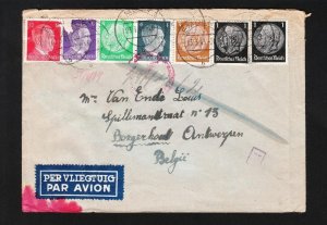 Germany WWII Köln Censor Secret Mark Wash Foreign Worker Emden to Belgium Z16