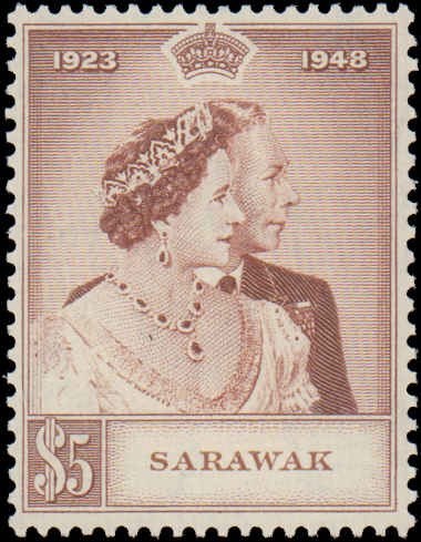 Sarawak #174-175, Complete Set(2), 1948, Royalty, Never Hinged