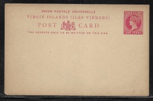 British Virgin Islands Postal Stationery Post Card H&G 2 Unused