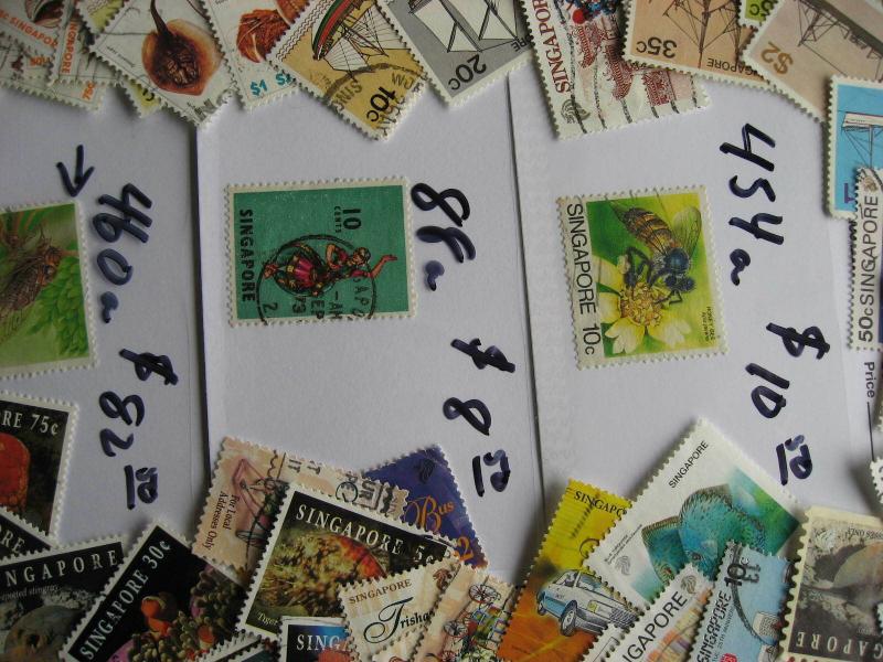 Singapore collection of 50 different older plus $100 high values in sales cards!