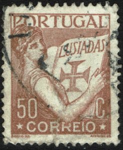 Portugal #508  Used - 50c light brn Portugal and Lusiads (1931)