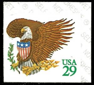 Scott 2596  29¢ Eagle & Shield Corner Booklet Single, MNH