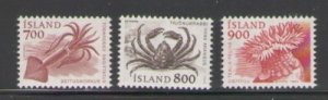 Iceland Sc 610-2 1985 Marine Life stamp set mint NH