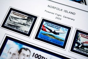 COLOR PRINTED NORFOLK ISLAND 1947-2010 STAMP ALBUM PAGES (129 illustrated pages)