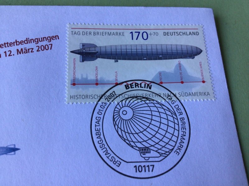 Germany Zeppelin Airship  Cancel  Stamps Cover Ref 52287