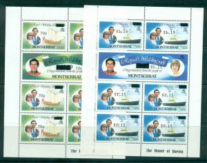 Montserrat 1981 Charles & Diana Wedding Surcharged  2x Sheetlets MUH Lot45112