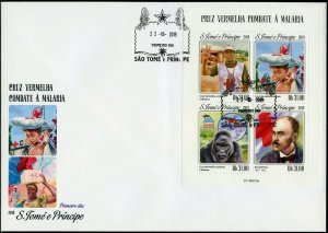 SAO TOME 2019 BATTLE AGAINST MALARIA RED CROSS SHEET FIRST DAY COVER