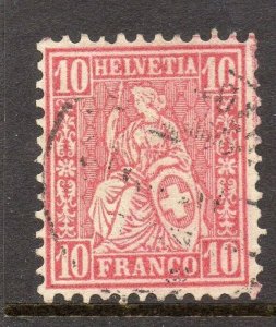 Switzerland 1860s Early Issue Fine Used 10c. Sitting Helvetia 121152