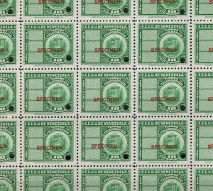 VENEZUELA TELEGRAPH Stamps 10c ABNCo. *SPECIMEN* BLOCK {25} Mint UMM MNH MF9