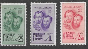 Italy-Socialist Republic  # 32-34  Bandiera Brothers (3)   Unused LH