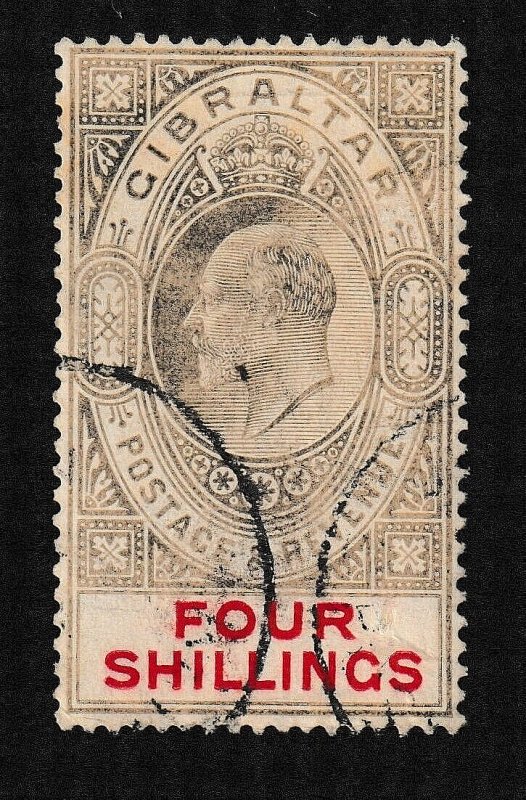 EDSROOM-14743 Gibraltar 62 Used 1910 High Value Edward VII CV$190