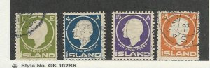 Iceland, Postage Stamp, #86-88, 90-91 Used, 1911, JFZ