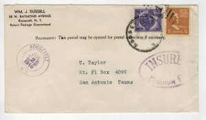 Postal History 1946 ROOSEVELT NY MARKING  INSURED MINIMUM F   (Fee)